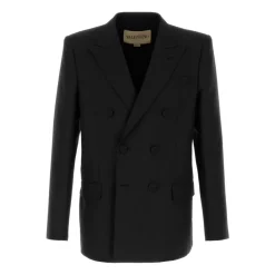 Doppelreihige Jacke aus Wollgabardine