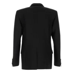 Doppelreihige Jacke aus Wollgabardine