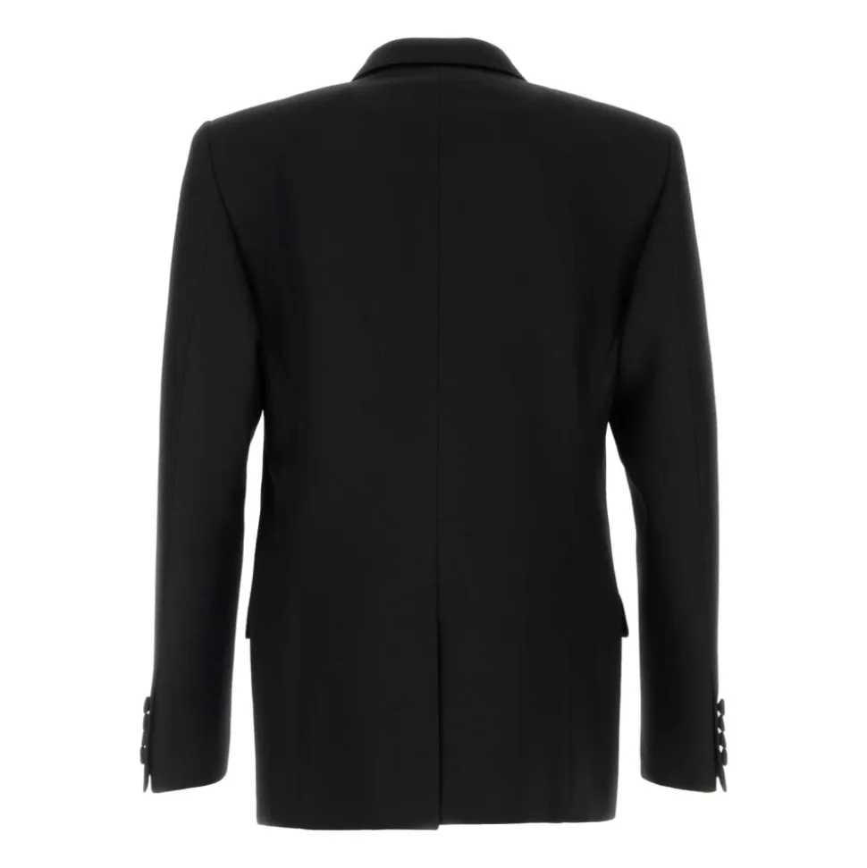 Doppelreihige Jacke aus Wollgabardine