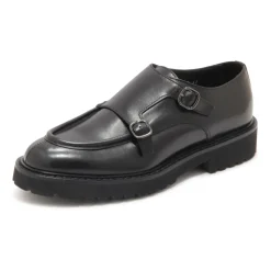 Doppel-Schnallen Business Schuhe Italienisches Design Schwarz