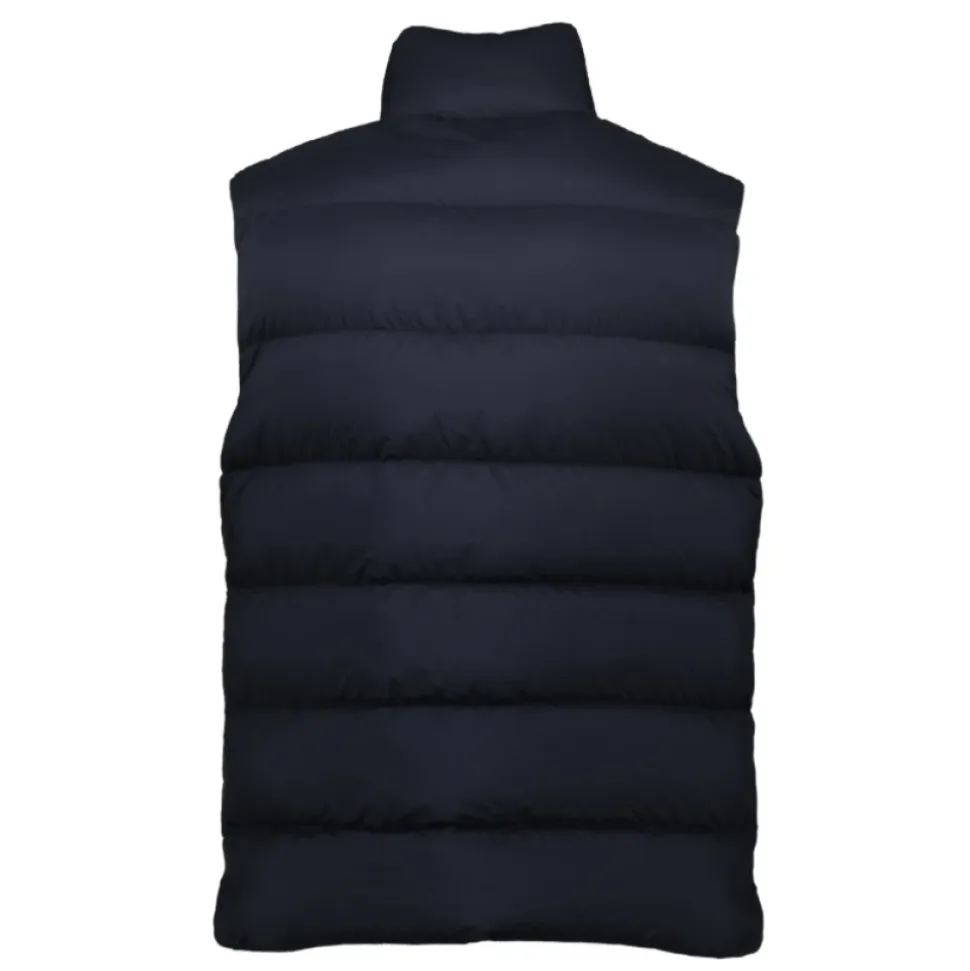 Dunkelblauer Gesteppter Logo-Gilet