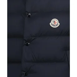 Dunkelblauer Gesteppter Logo-Gilet