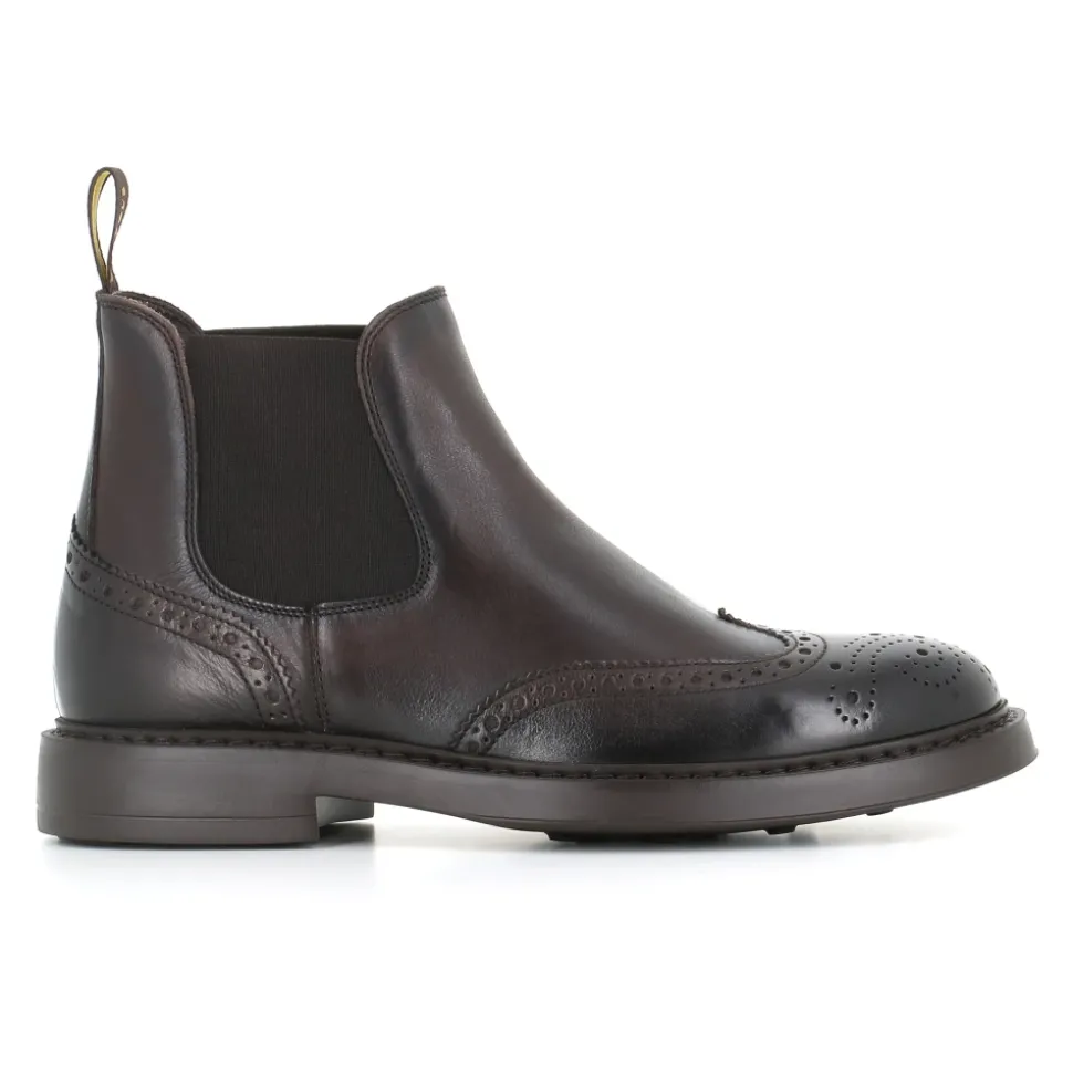 Dunkelbraune Brogue Chelsea Boots