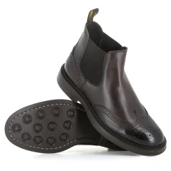 Dunkelbraune Brogue Chelsea Boots