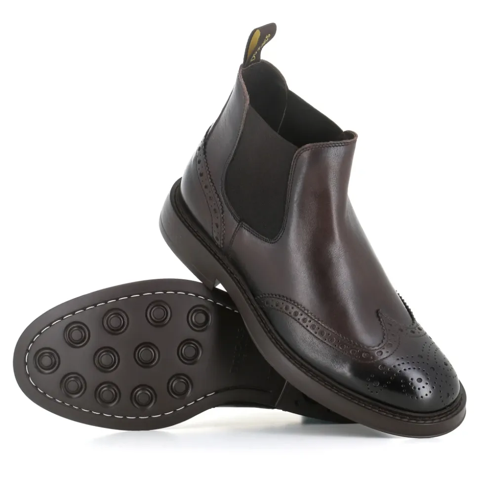 Dunkelbraune Brogue Chelsea Boots
