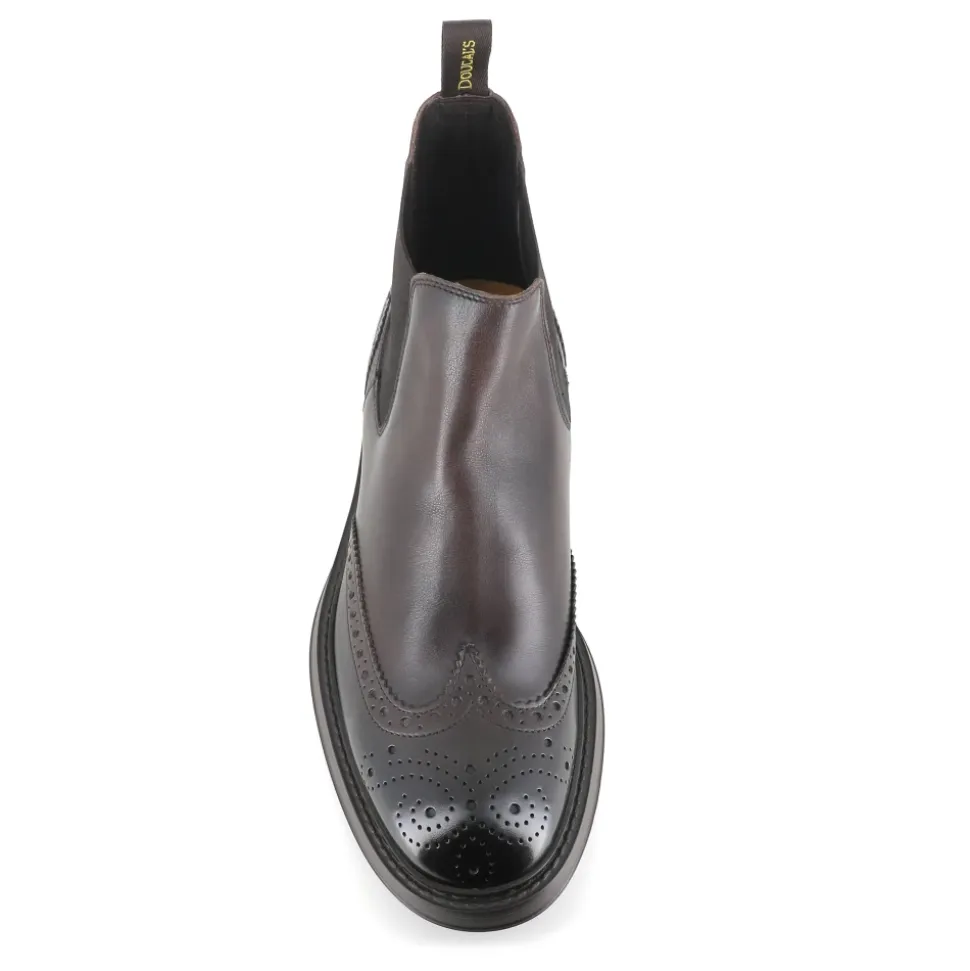 Dunkelbraune Brogue Chelsea Boots