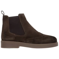 Dunkelbraune Chelsea Boots mit Wollfutter