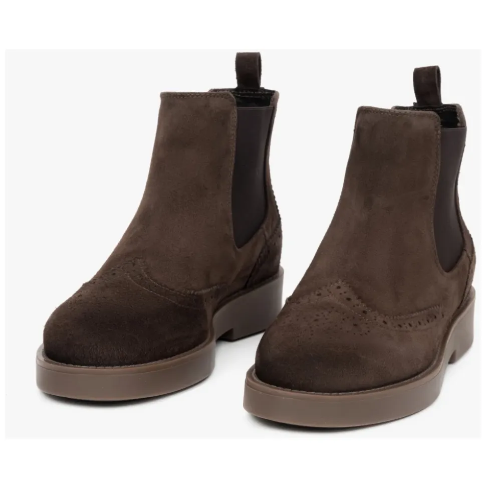 Dunkelbraune Chelsea Boots mit Wollfutter