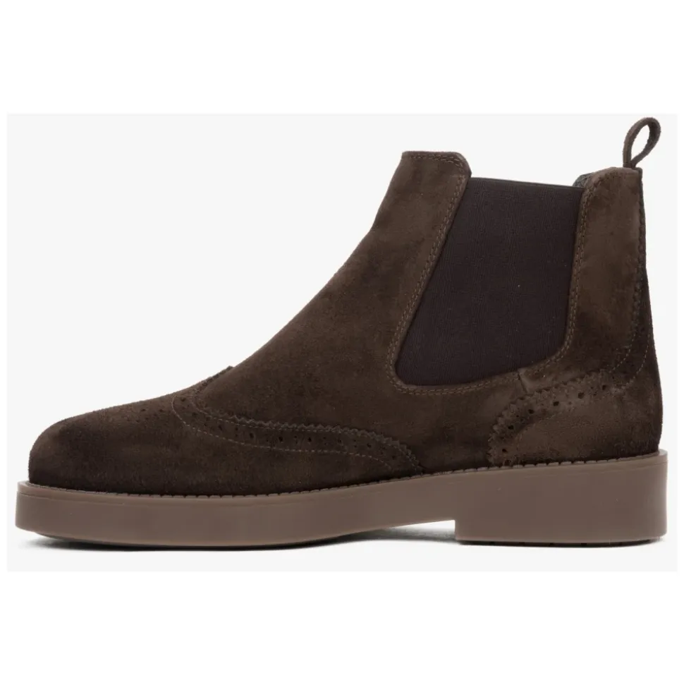 Dunkelbraune Chelsea Boots mit Wollfutter