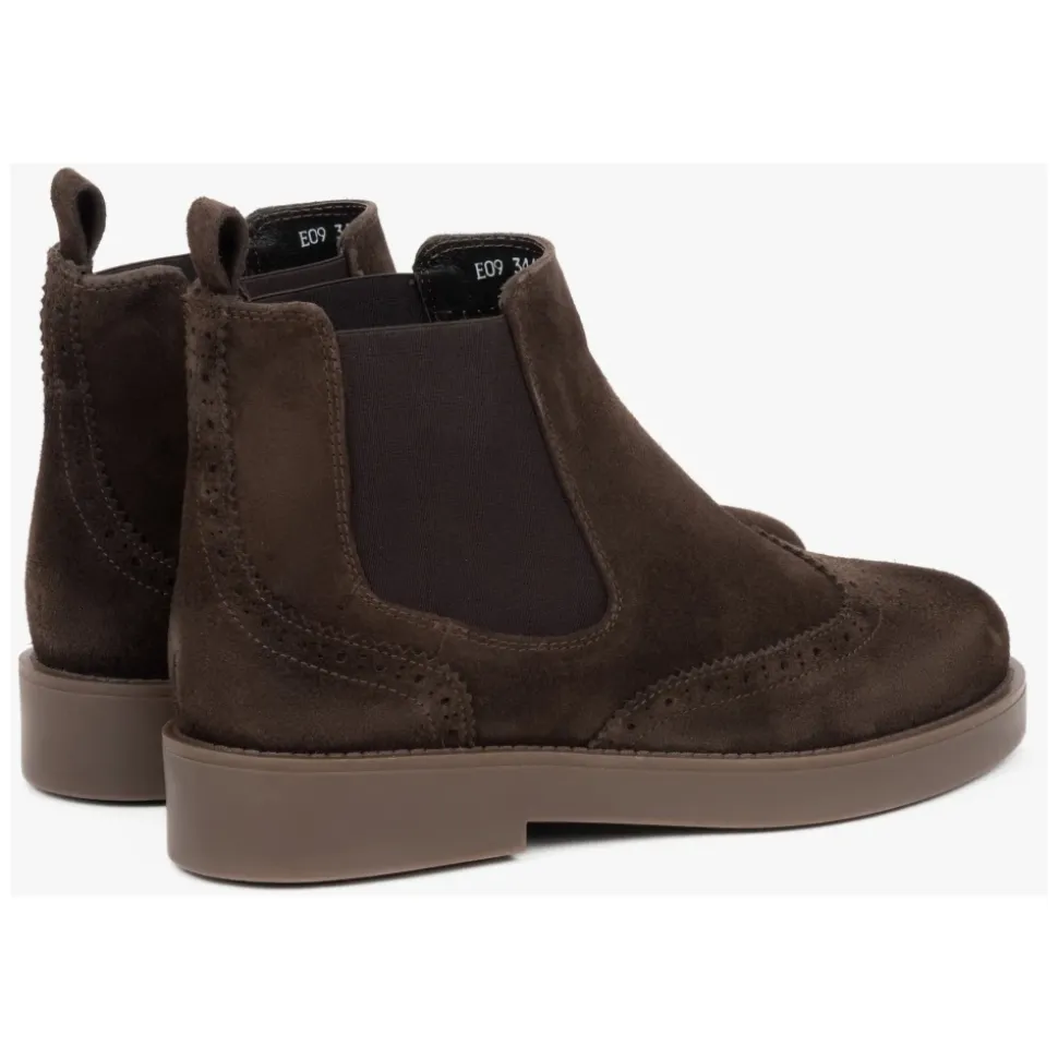 Dunkelbraune Chelsea Boots mit Wollfutter