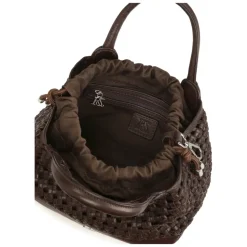 Dunkelbraune Handtasche mit Henkeln und herausnehmbarem Einsatz
