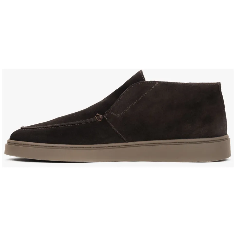Dunkelbraune High-Top Mokassins