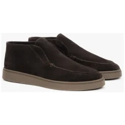 Dunkelbraune High-Top Mokassins