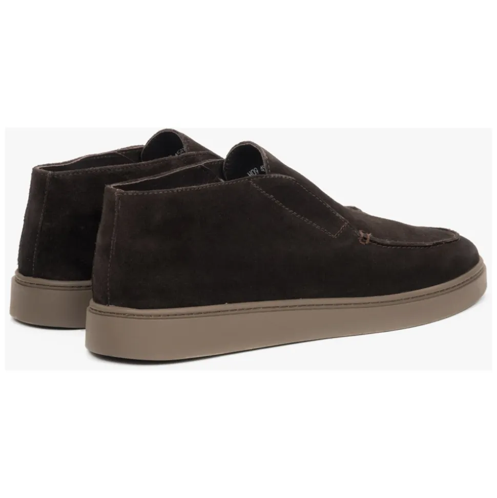 Dunkelbraune High-Top Mokassins