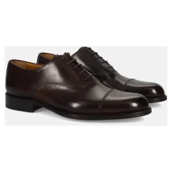 Dunkelbraune Leder Oxford Schuhe