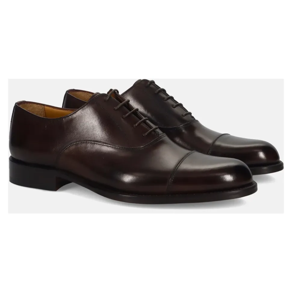 Dunkelbraune Leder Oxford Schuhe