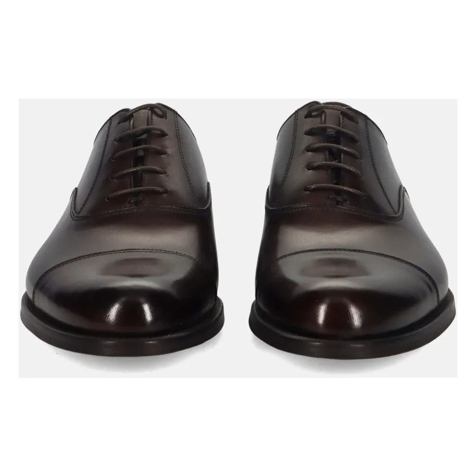 Dunkelbraune Leder Oxford Schuhe
