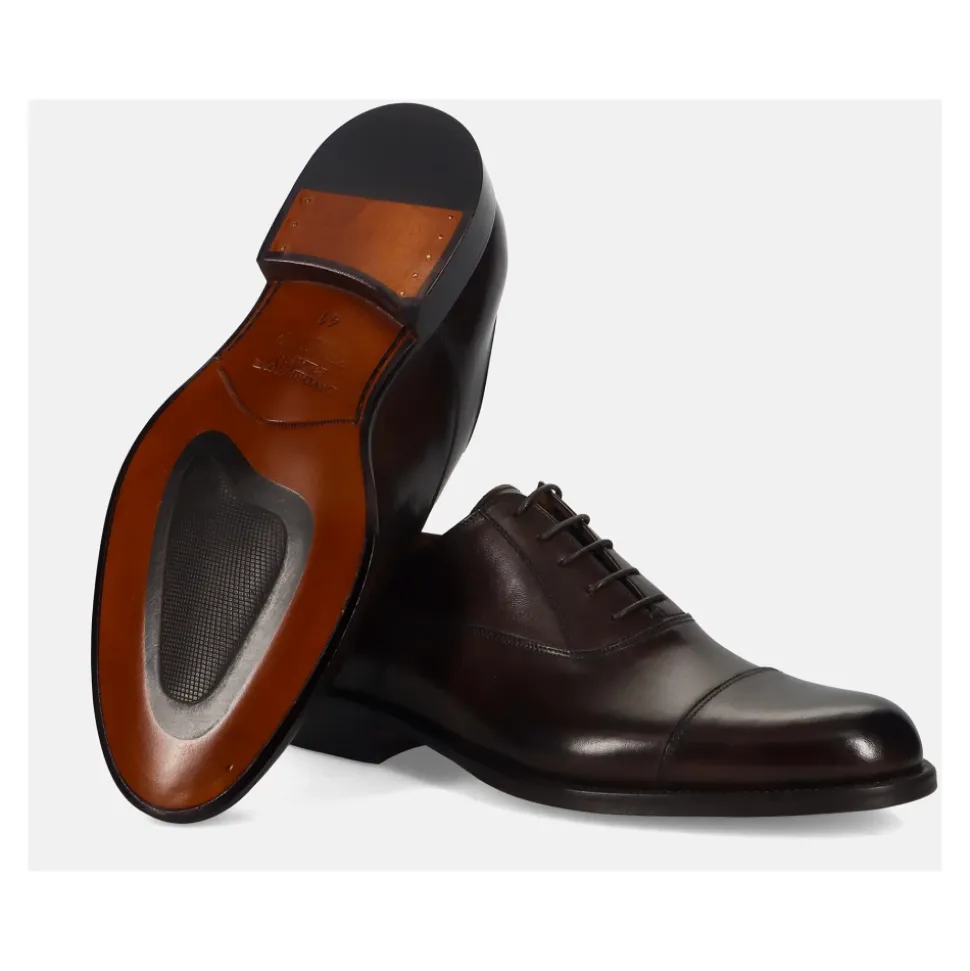 Dunkelbraune Leder Oxford Schuhe