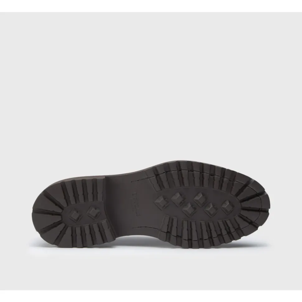 Dunkelbraune Lederschnürschuhe mit modernem Design