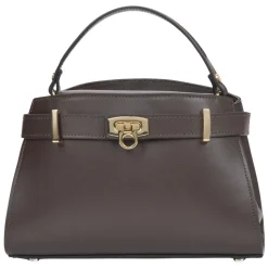 Dunkelbraune Satchel Handtasche