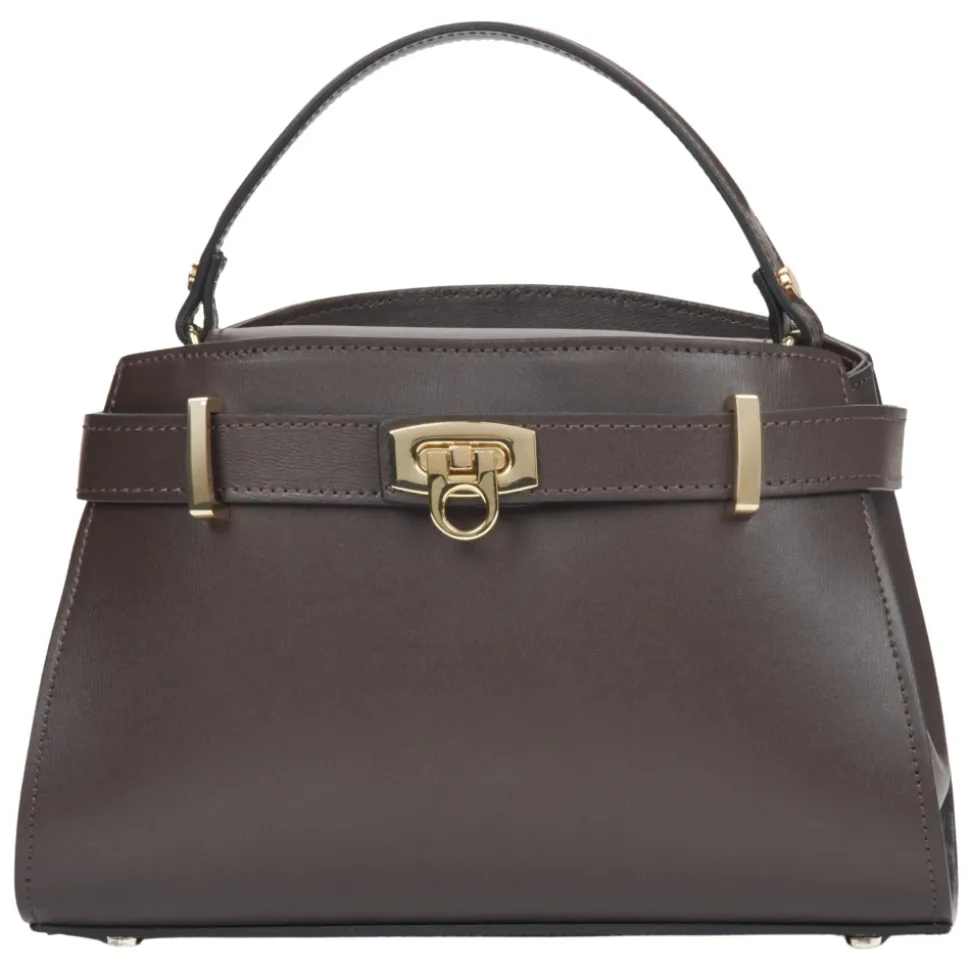 Dunkelbraune Satchel Handtasche