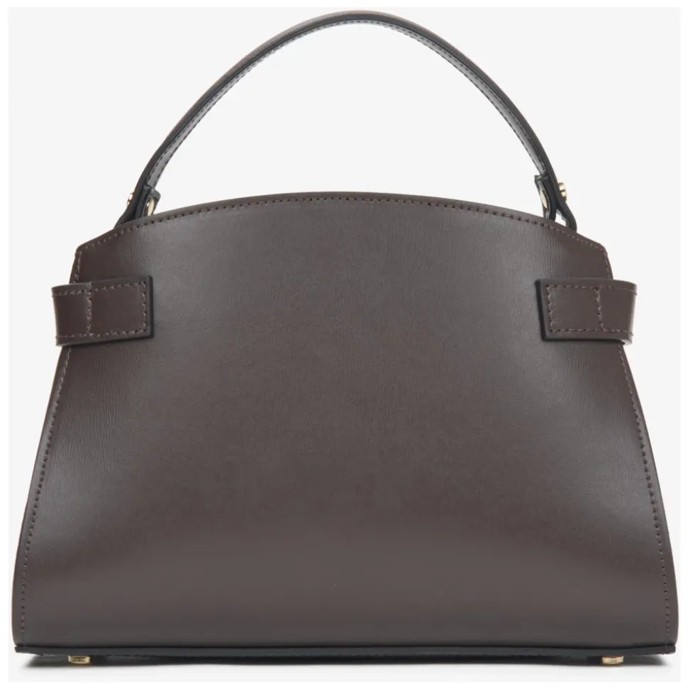 Dunkelbraune Satchel Handtasche