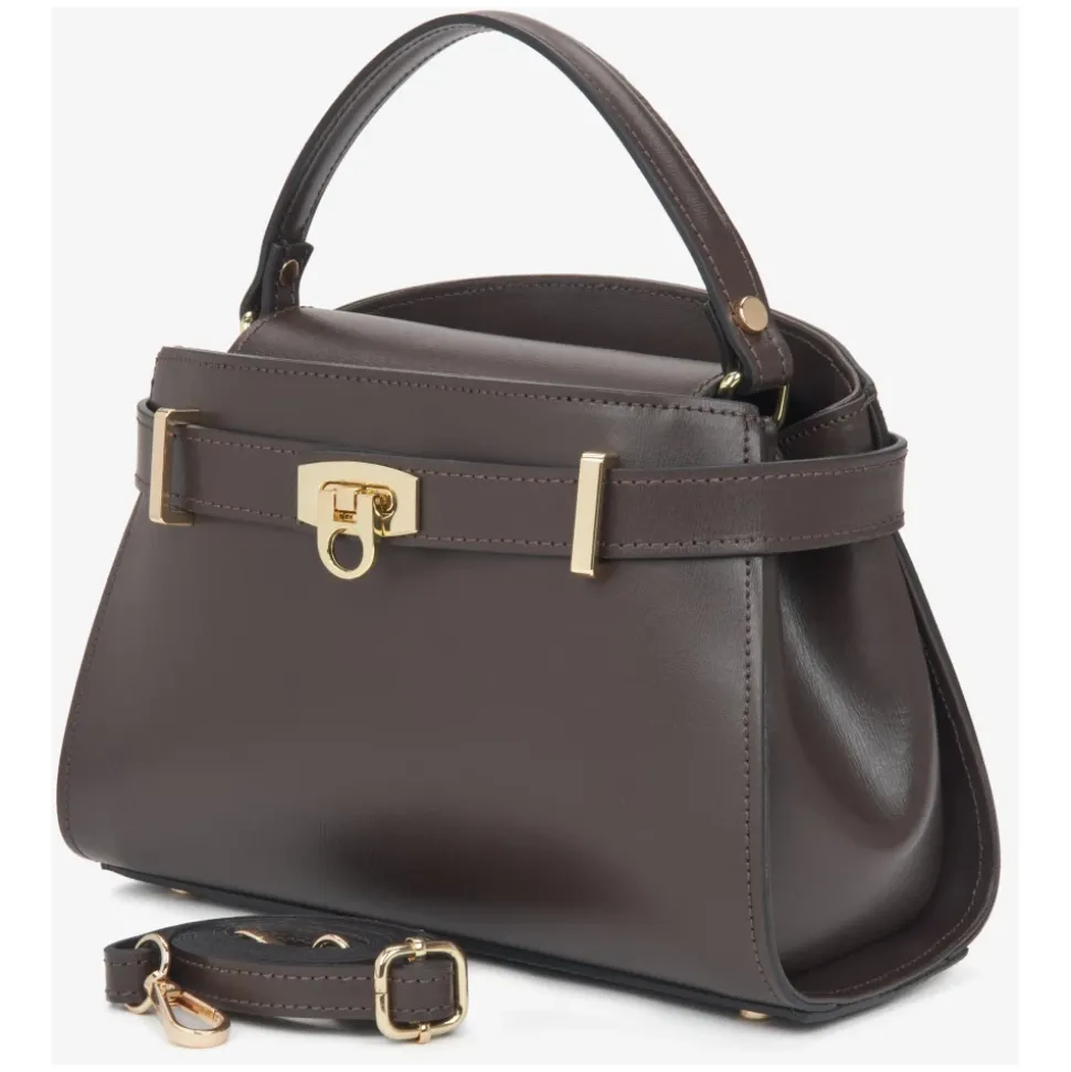 Dunkelbraune Satchel Handtasche