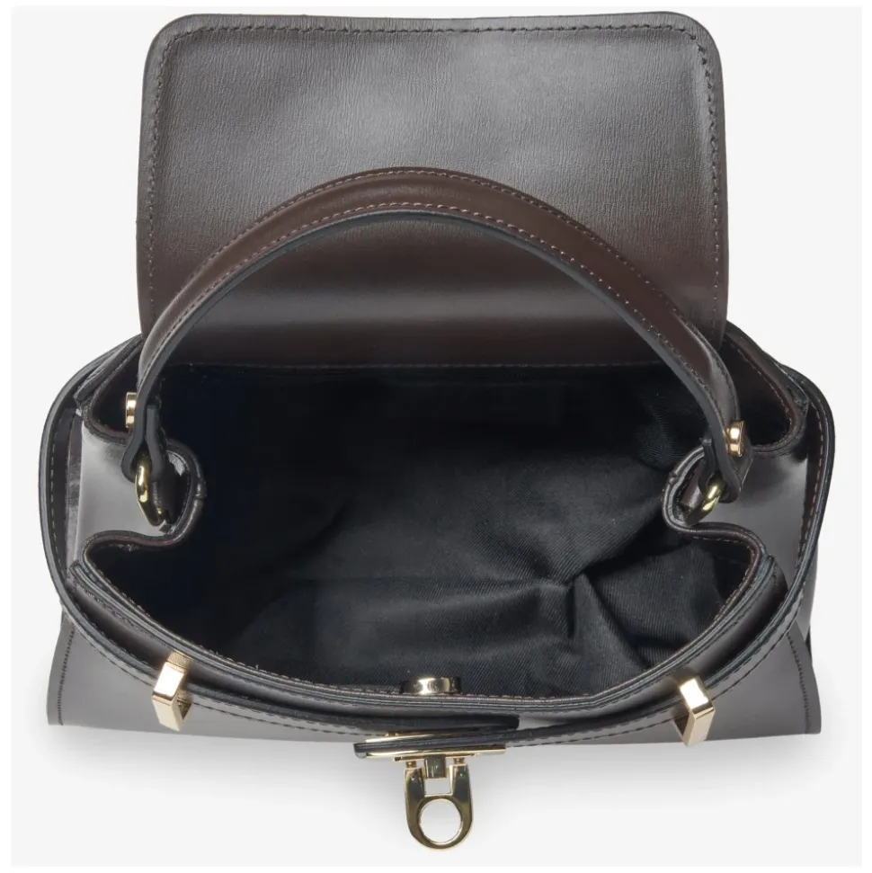Dunkelbraune Satchel Handtasche