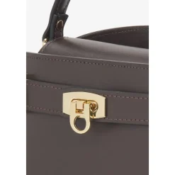 Dunkelbraune Satchel Handtasche