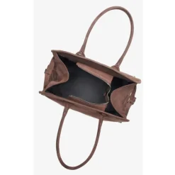 Dunkelbraune Satchel-Handtasche für Damen aus Premium Italienischem Velours