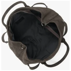 Dunkelbraune Tote-Schultertasche für Frauen aus echtem italienischem Premium-Velours