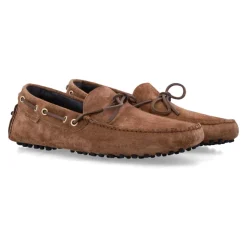 Dunkelbraune Wildleder Slipper Driver Loafer