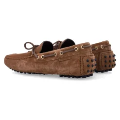 Dunkelbraune Wildleder Slipper Driver Loafer