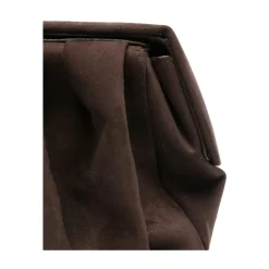 Dunkelbraune Wildleder-Schultertasche