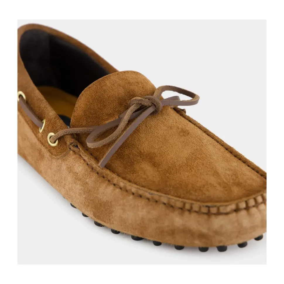 Dunkle Whiskey Wildleder Driver Mokassins