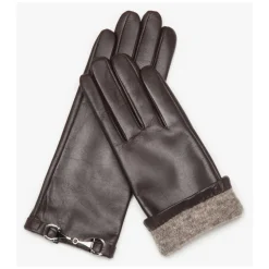 Echtes Lederhandschuhe mit dekorativer Schnalle