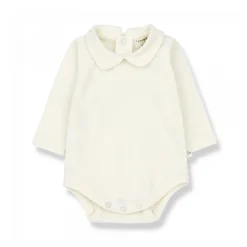 Ecru Baumwolle Peter Pan Kragen Top