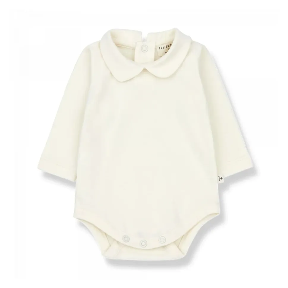 Ecru Baumwolle Peter Pan Kragen Top