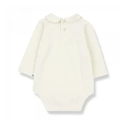 Ecru Baumwolle Peter Pan Kragen Top