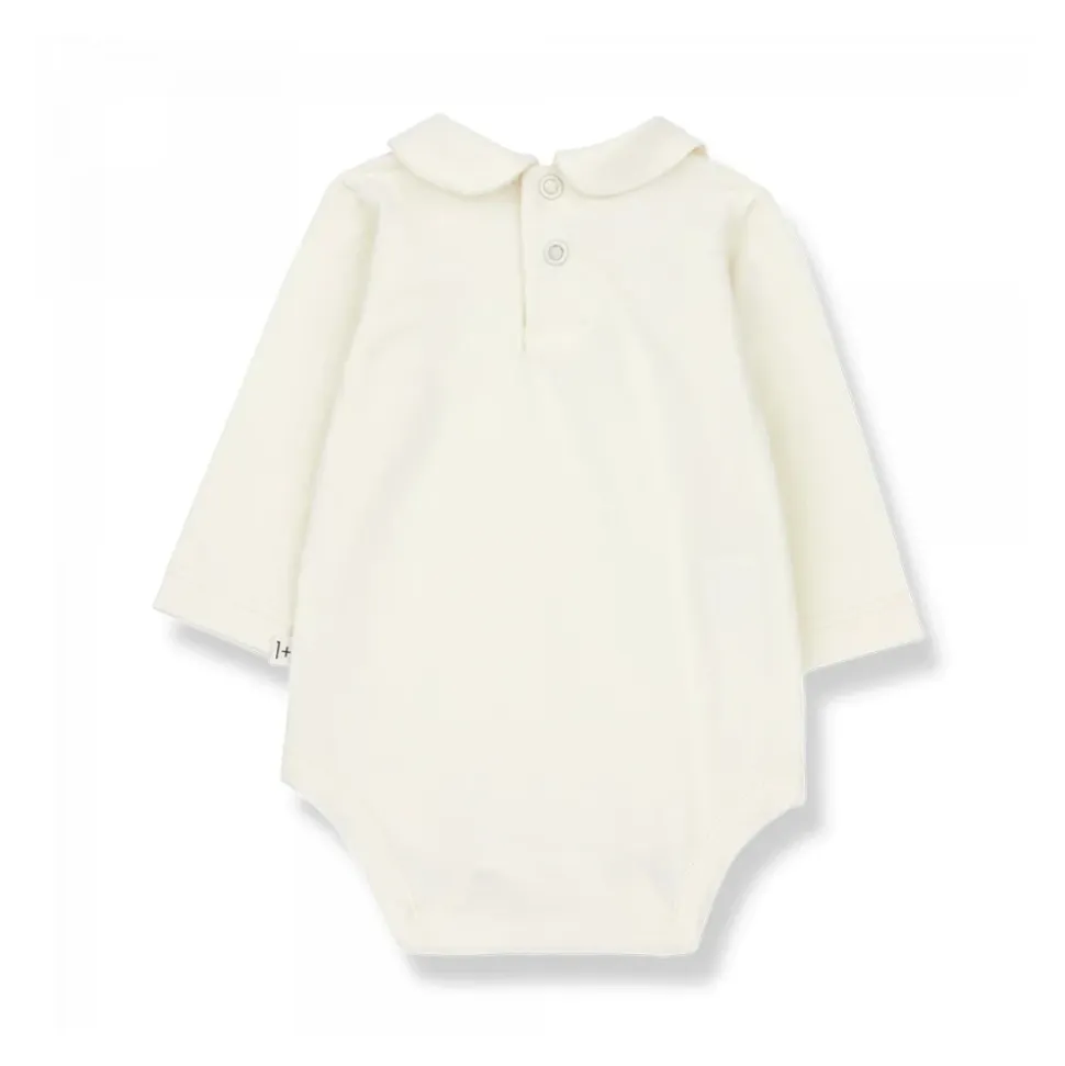 Ecru Baumwolle Peter Pan Kragen Top