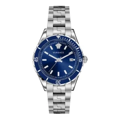 Elegante Blaues Zifferblatt Edelstahl Uhr