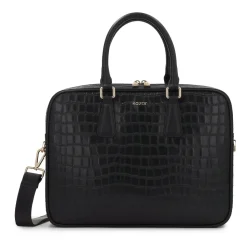 Elegante geprägte Leder-Laptoptasche