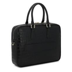 Elegante geprägte Leder-Laptoptasche