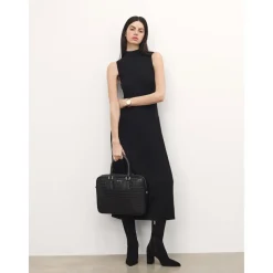 Elegante geprägte Leder-Laptoptasche
