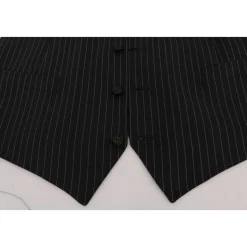 Elegante Graue Gestreifte Weste