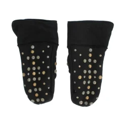 Elegante graue Wollhandschuhe mit Nieten