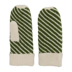 Elegante Grün Creme Winterhandschuhe