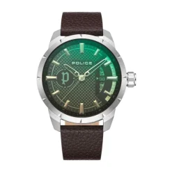 Elegante Herrenuhr aus braunem Leder