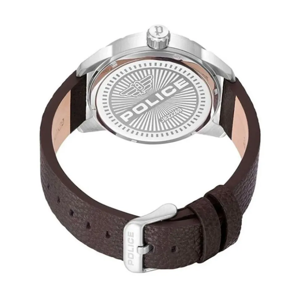 Elegante Herrenuhr aus braunem Leder