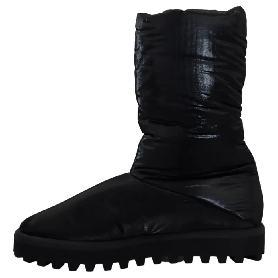 Elegante Mid-Calf-Stiefel aus schwarzem Polyester